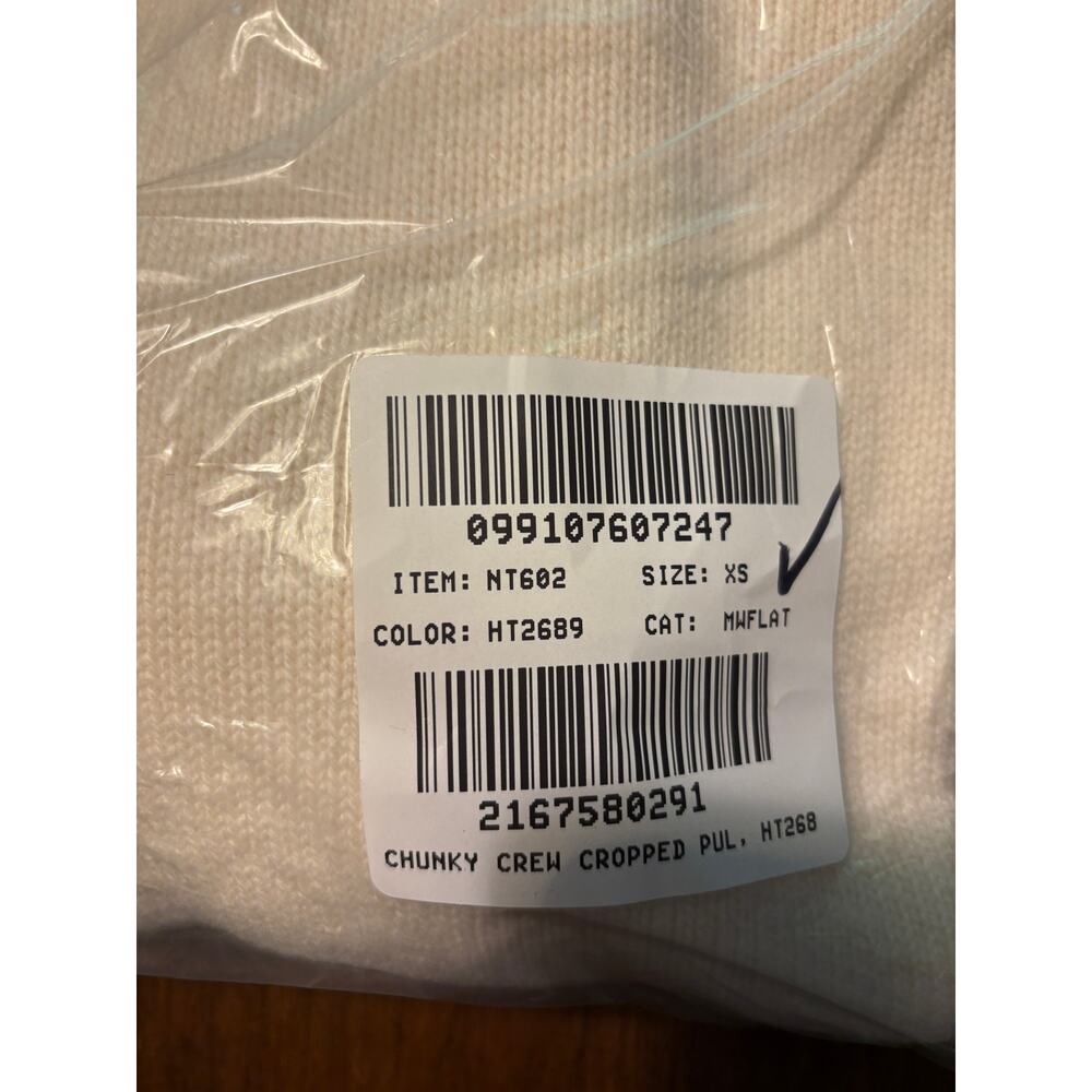 Madewell SoftWool Boxy Crewneck Oversized Sweater XS NWT Cream Cloud NT602 - Picture 6 of 7